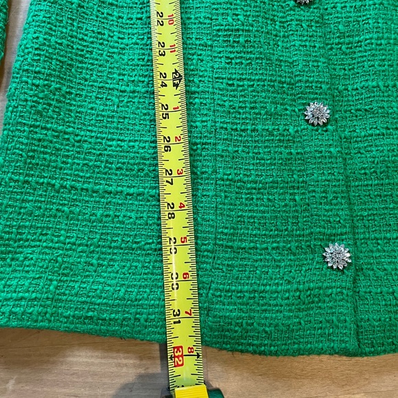 Zara green tweed dress size XS - Picture 5 of 9